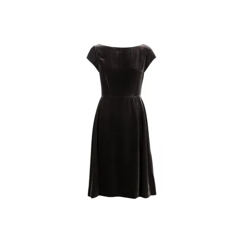 ASPESI Cap-sleeve Velvet-effect Dress