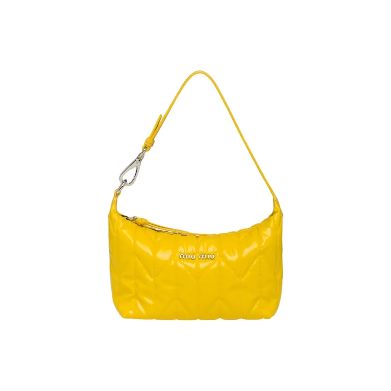 MIU MIU Maritime Leather Shoulder Bag Handbag Shoulder Bag Women's Yellow-0