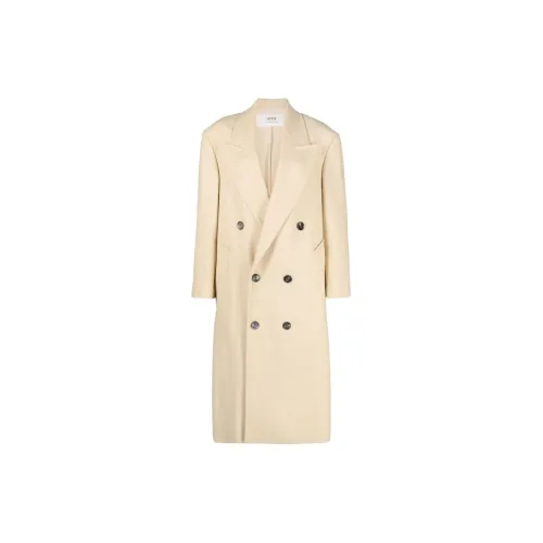 AMI Paris Wide-lapels Double-breasted Long Coat