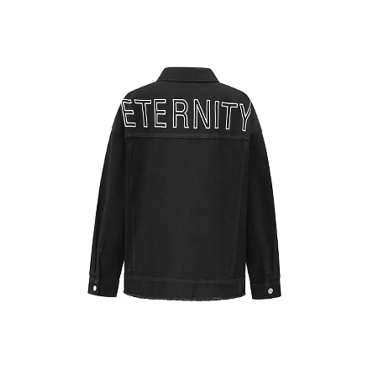 MacyMccoy Loose Fit Denim Jacket Women's Black-1