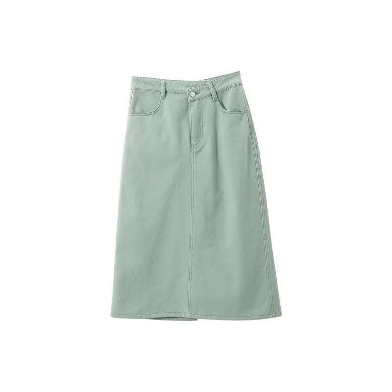 XIANGYING Denim Long Skirts Women's-10