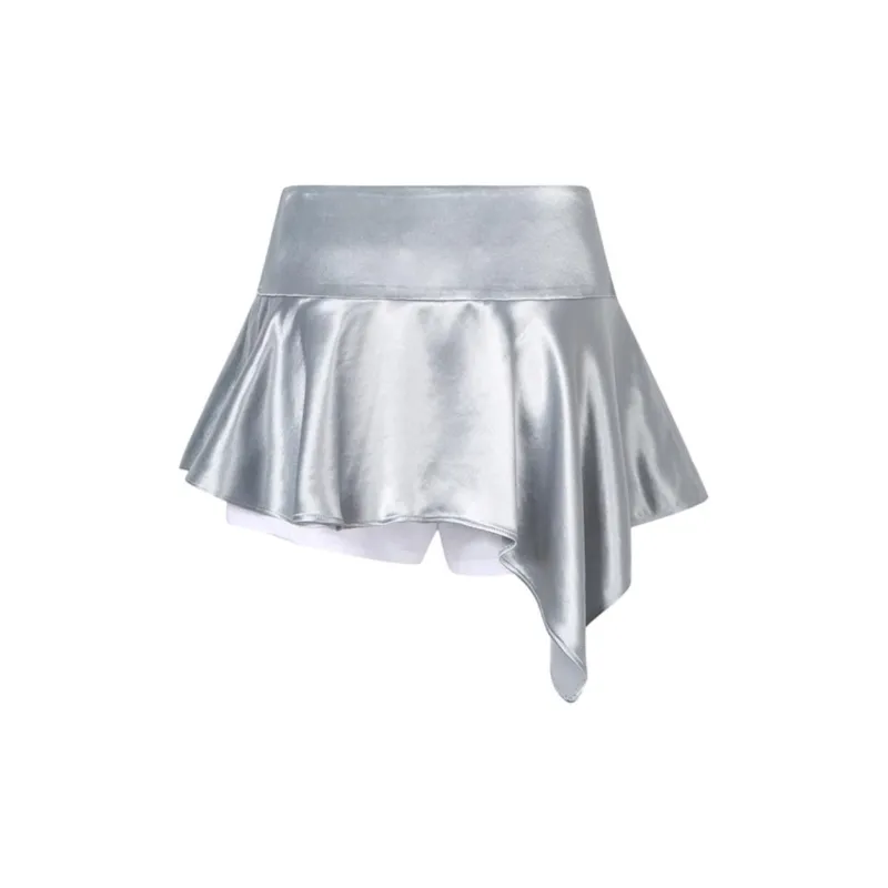 JAC FLEURANT Casual Short Skirts Women's Silver-1