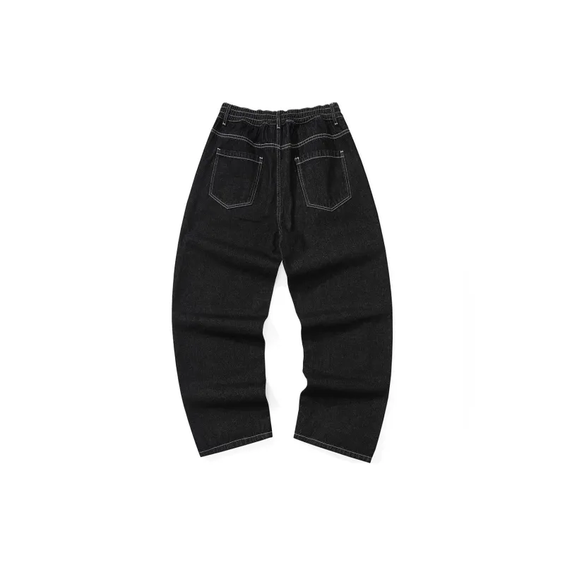 GENANX Straight Jeans Unisex Black-1