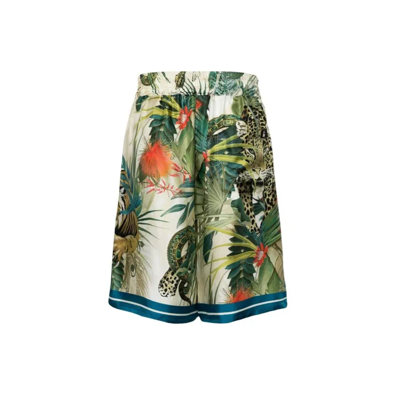 Roberto Cavalli Jungle print Silk Shorts-1