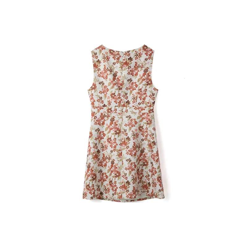 GOELIA Sleeveless Dress Women's Pink With Print-1