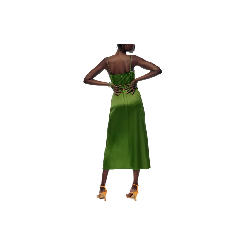 Reformation Slip Dresses Women's Palm Green-1