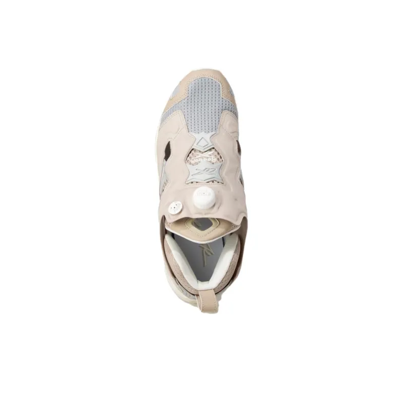Reebok Instapump Fury Anti Slip Wear Resistant Mid Top Chunky Sneakers Unisex Beige-4