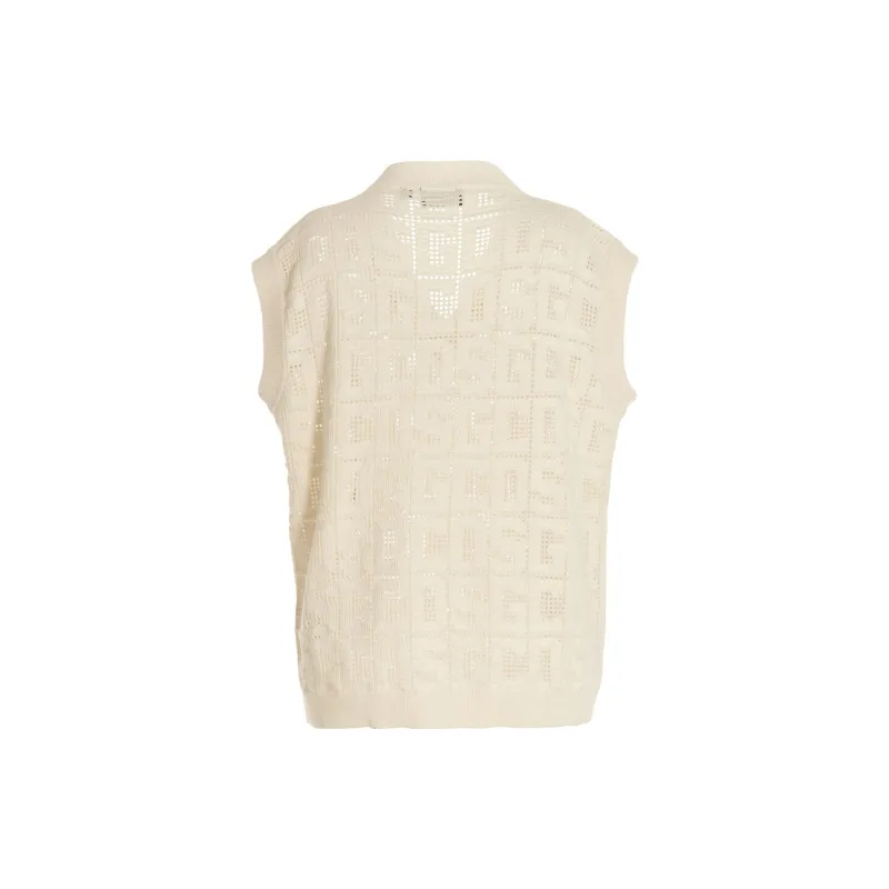 GCDS Monogram Macramé Gilet-1