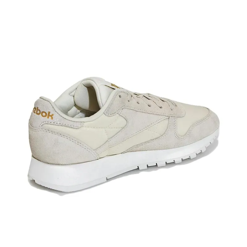 Reebok Classic Leather Anti-Slip Wear-Resistant Low-Top Casual Shoes Unisex White Gray-3