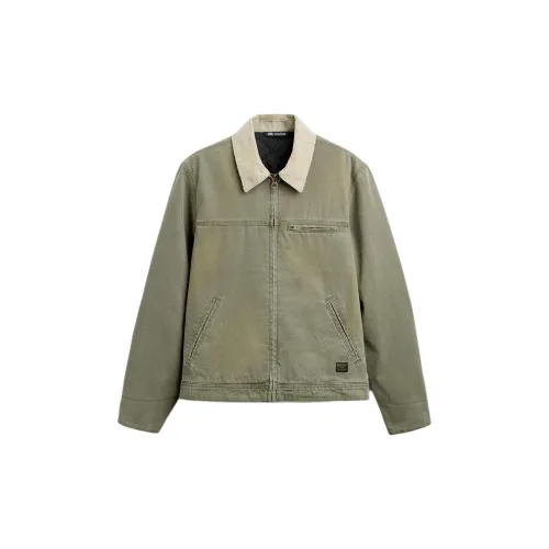 ZARA Jackets Men Gray Green