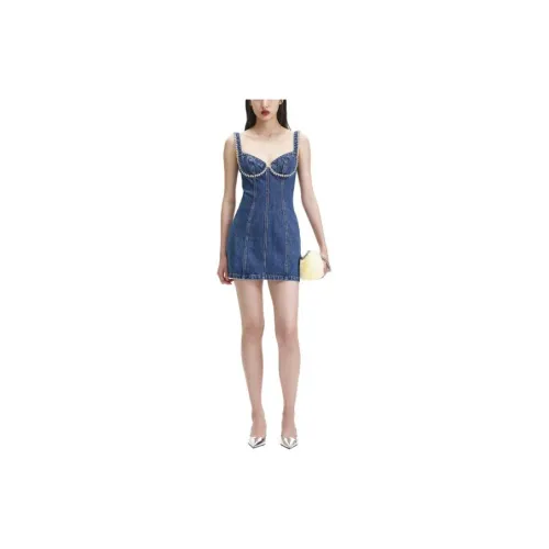 Self-portrait Slip Dresses Women's Blue