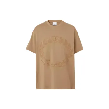 Burberry Embroidered Logo Cotton T shirt
