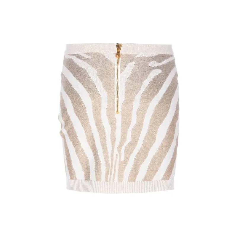 BALMAIN Zebra Printed Mini Skirt-1