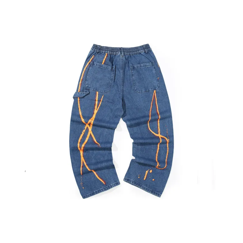 GENANX Straight Jeans Unisex Denim Blue-1