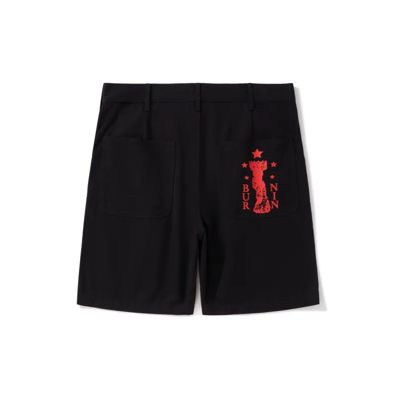 BURNIN Cargo Shorts Unisex Black-1