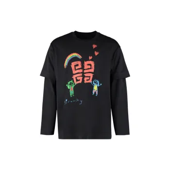 Givenchy Oversized Fit Double Layer Print T Shirt