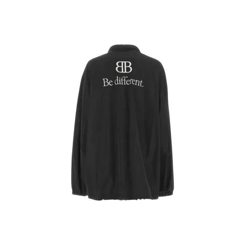 Balenciaga Logo Print Windbreaker Jacket 'Black'-1
