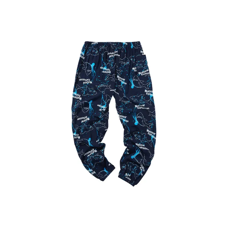 NUCLEAR EXPLOSION x NUCLEAR EXPLOSION Casual Pants Unisex Navy Blue-1