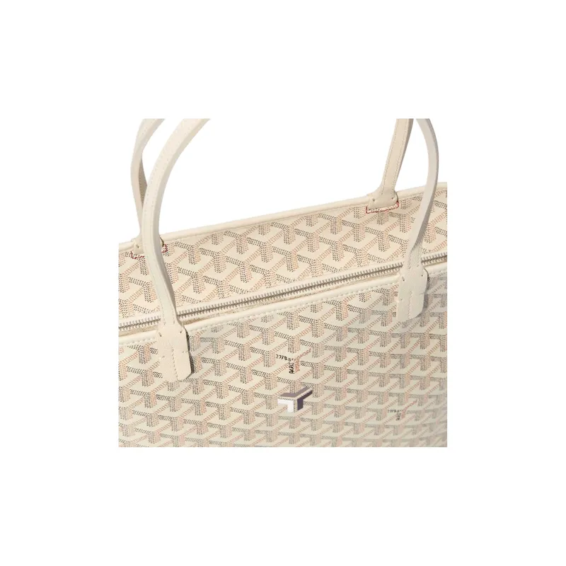 GOYARD Artois Canvas Calfskin Tote Bag Shopping Bag Shoulder Bag Handbag Medium Size Women's Sand Stone-3