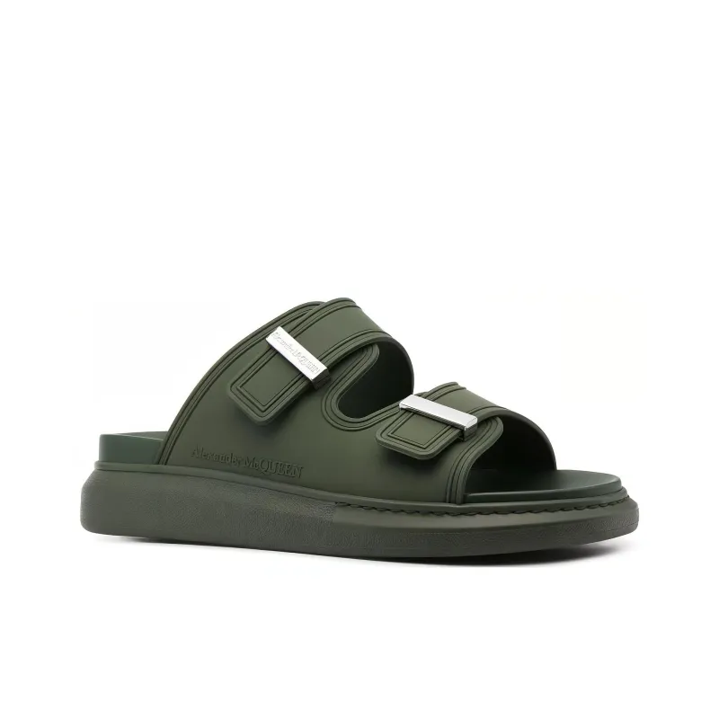 Alexander McQueen Hybrid Double Buckle Sandal Khaki-2