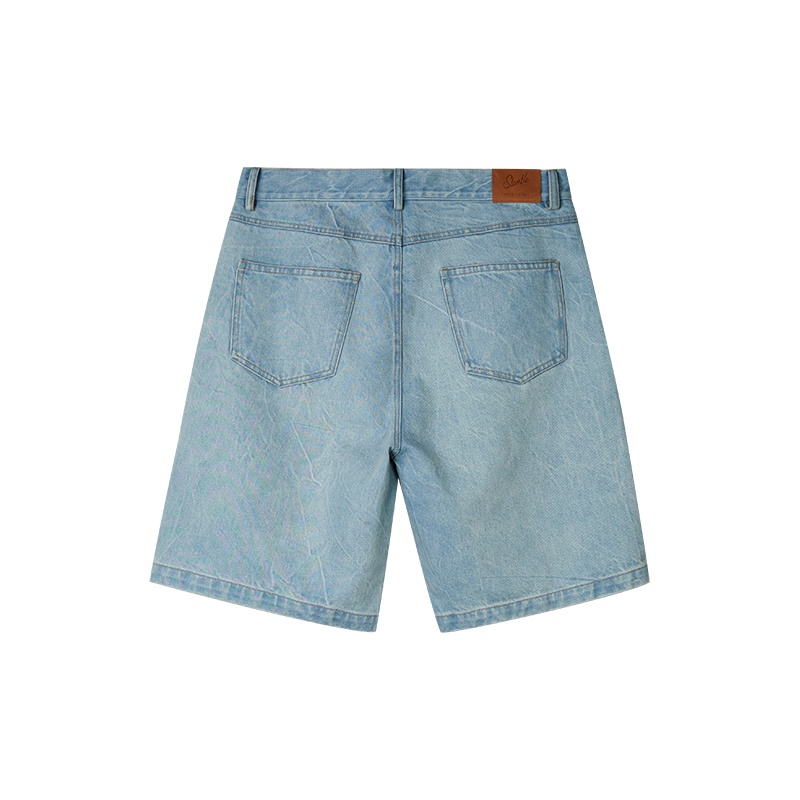 Slamble Denim Shorts Unisex Washable Denim - POIZON Slamble Denim Shorts Unisex Washable Denim - POIZON