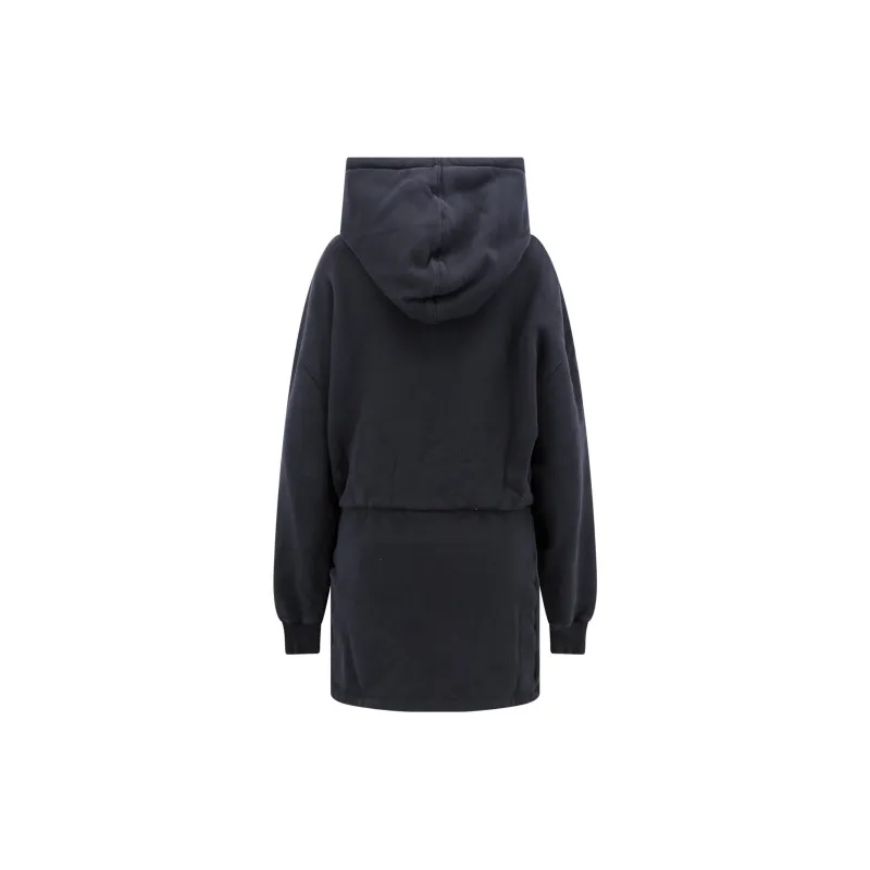 OFF-WHITE Logo-embroidered Hoodie Minidress-1