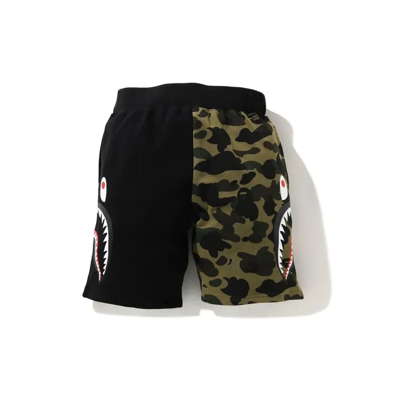 Bape 1st Camo Half Side Shark Sweat Shorts-1