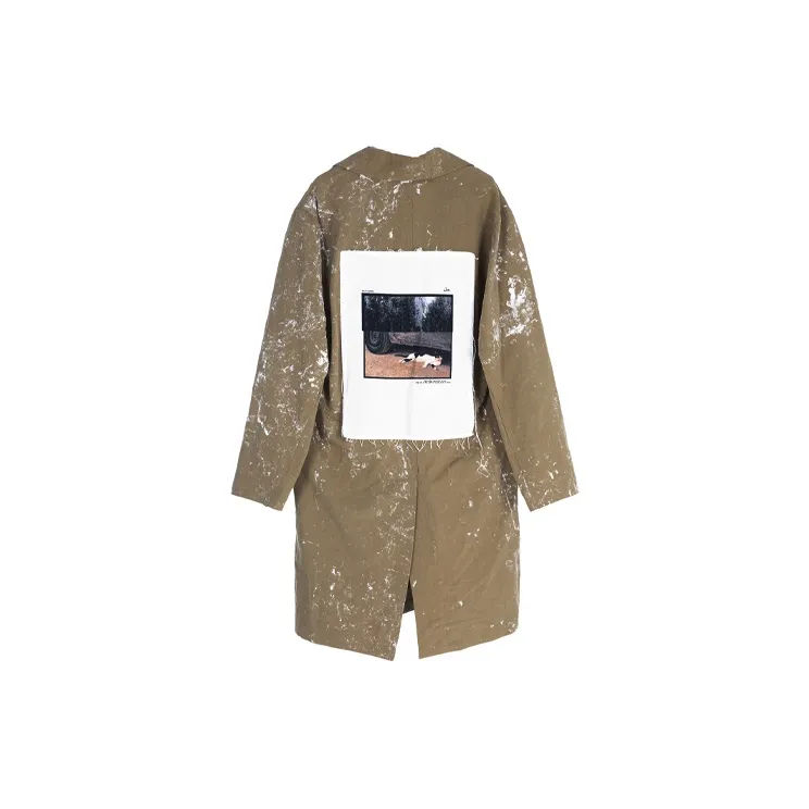 SONG FOR THE MUTE Trench Coats Men Khaki-1