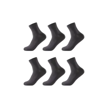 INVISIBLE Mid-Calf Socks Unisex 6 Pack Black