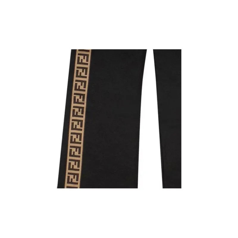 FENDI Jersey Track Pants 'Black/Tobacco'-5
