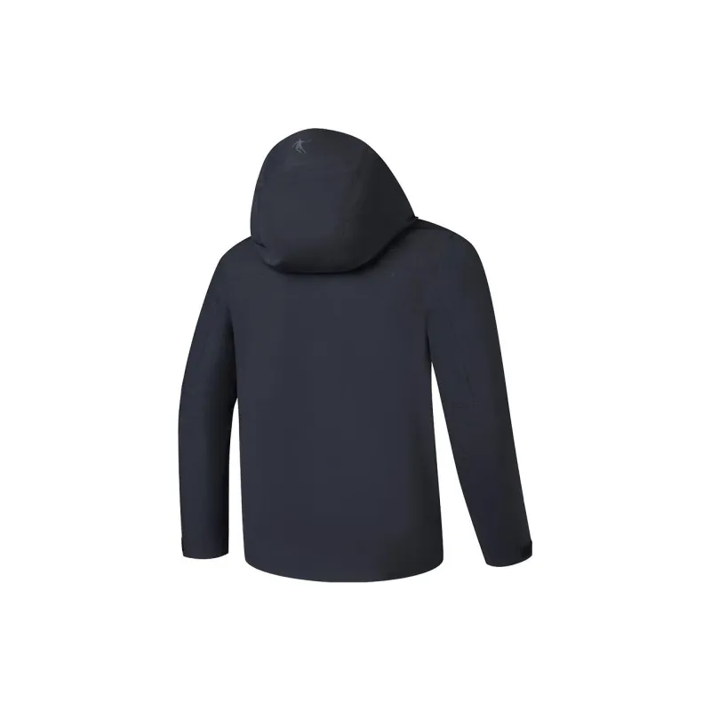 QIAODAN Mountain God Series Mountain Versatile Hiking Outdoor Hiking Hard Shell Windbreaker Jacket Unisex Black-1