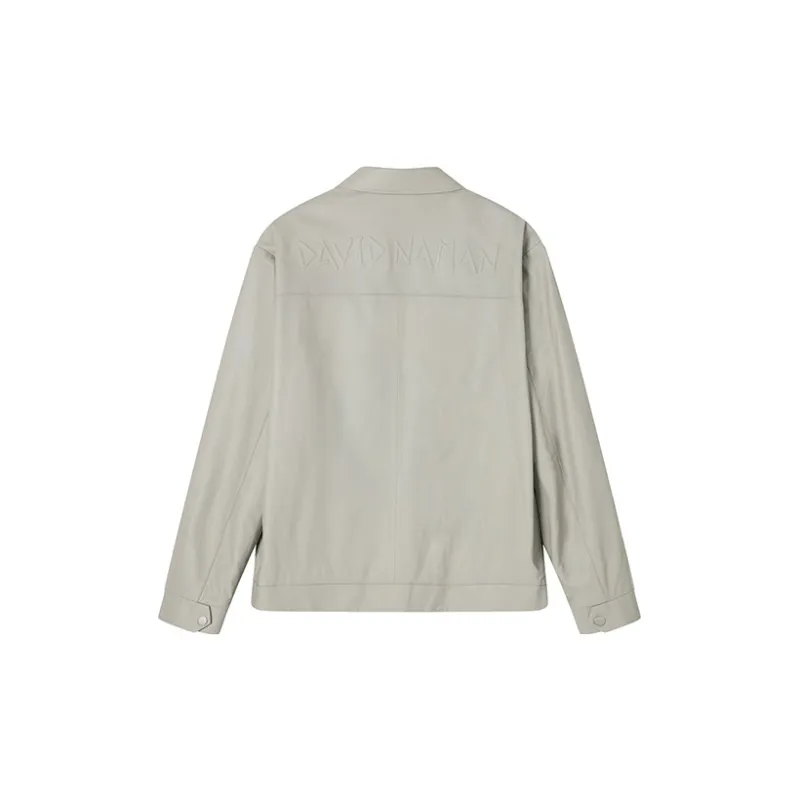DAVID NAMAN Leather Jackets Men Ecru-1