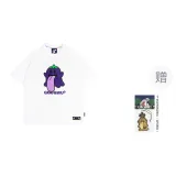 White Eggplant Cute Ghost Short-Sleeved