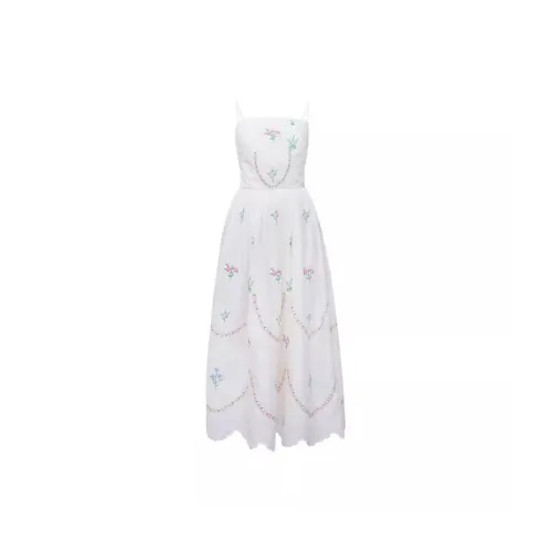 JUFU Slip Dresses Women's White