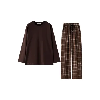 MEITENG Pajama Set Women's Brown