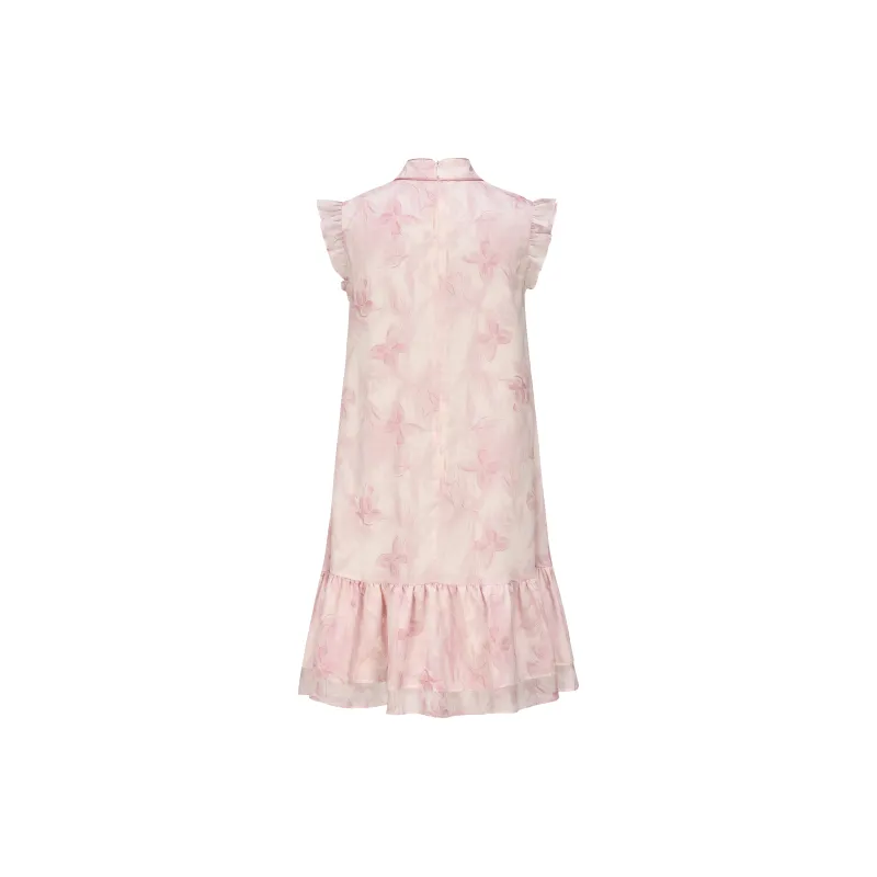 CHIWAWAMEME Sleeveless Dress Women's Apricot Pink Blush-1