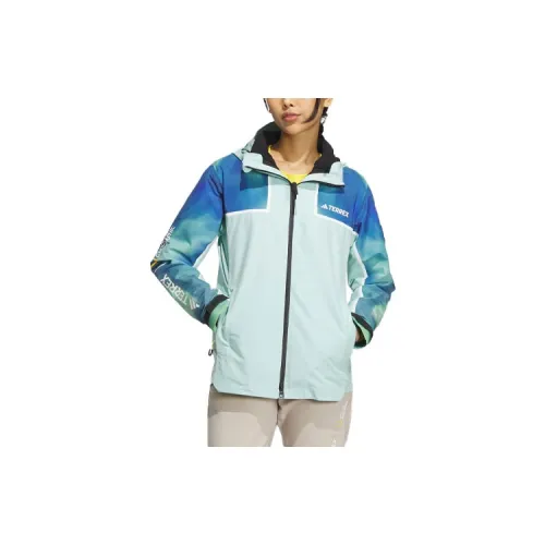 National Geographic X Adidas Windbreaker Jackets Women's Cyan