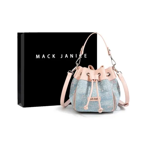 MACKJANICE Handbags Blue And White Embroidered Pink