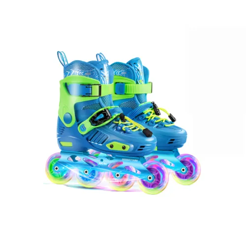 Balka Inline Skates Kids' Blue Green Professional Model+K8 Helmet+K8 Protective Gear+Roller Skate Bag+Gift Pack