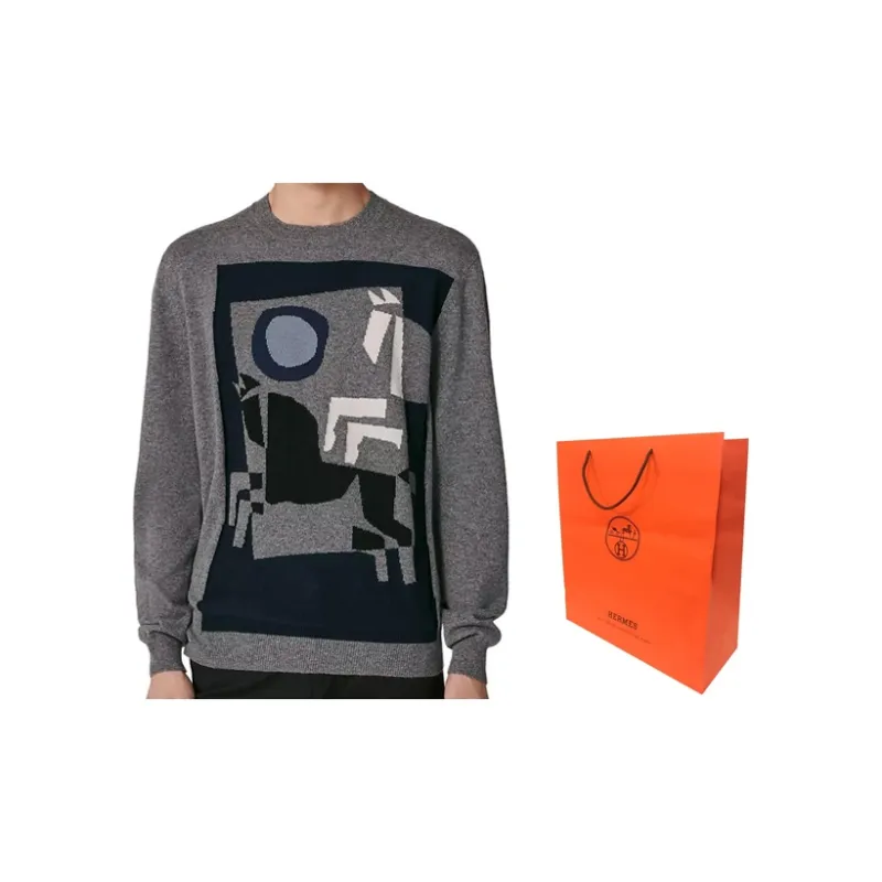 HERMES Knitwear Men Steel Gray-1