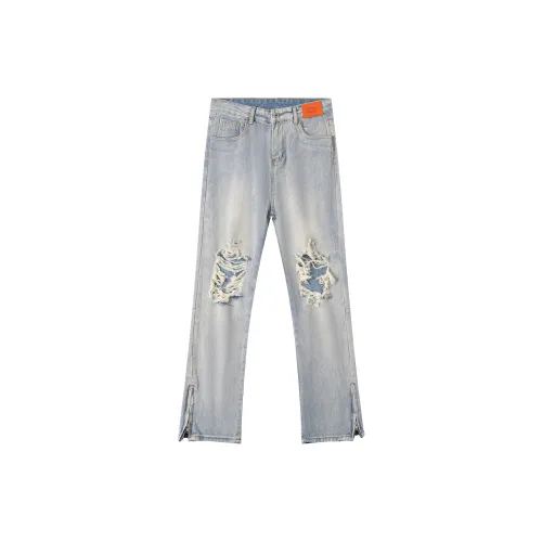 GEOFFREY B. SMALL Jeans Unisex Light Blue