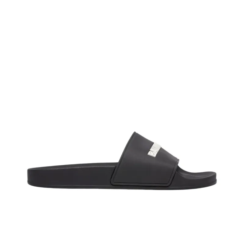 Balenciaga Pool Slide Black White Women's-1