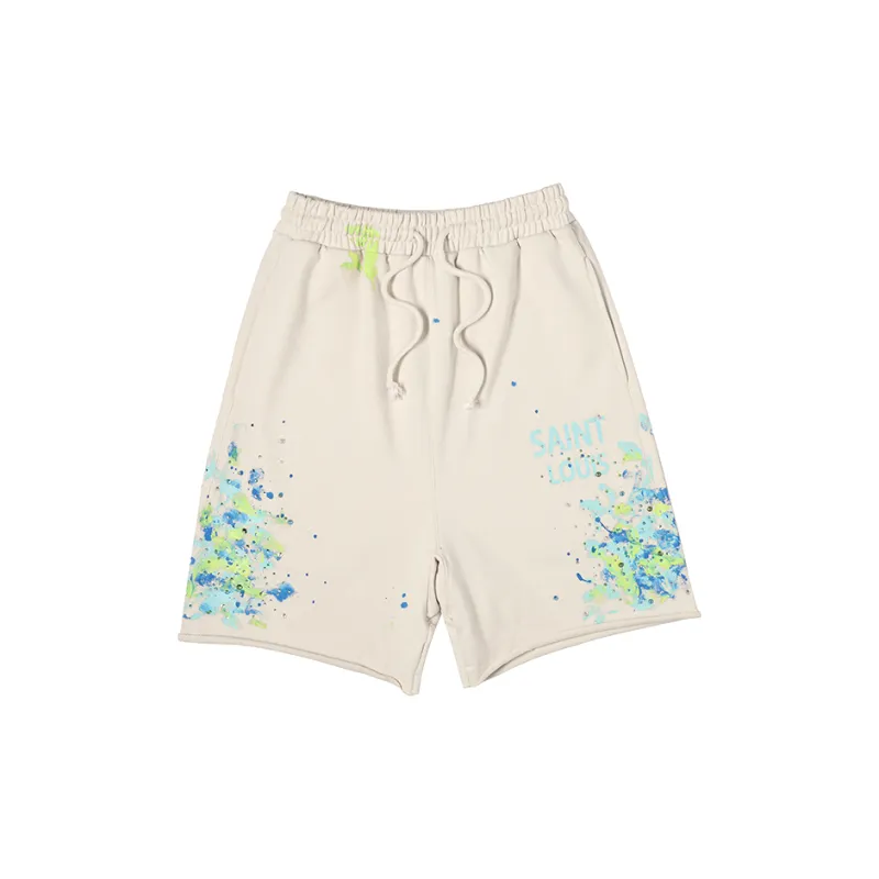 SSSAINT LOUIS Casual Shorts Unisex White-1