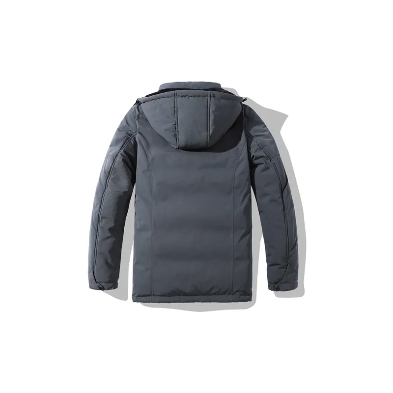 New Business Origin Solid Color Detachable Hood Loose Fit Thickened Mid-Length Puffer Jacket Unisex-9