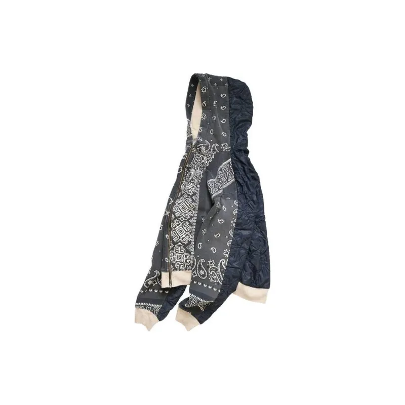 Kapital Half Quilted Bandana Zip Up Hoodie-2