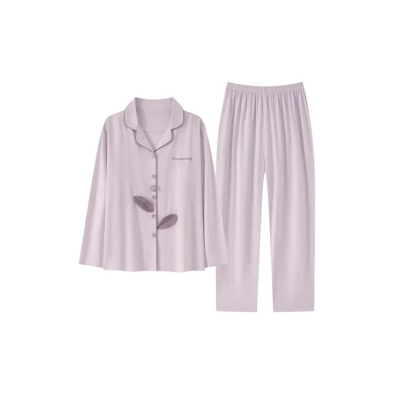 Qiao Ni Tong Pajama Set Women's Purple-0