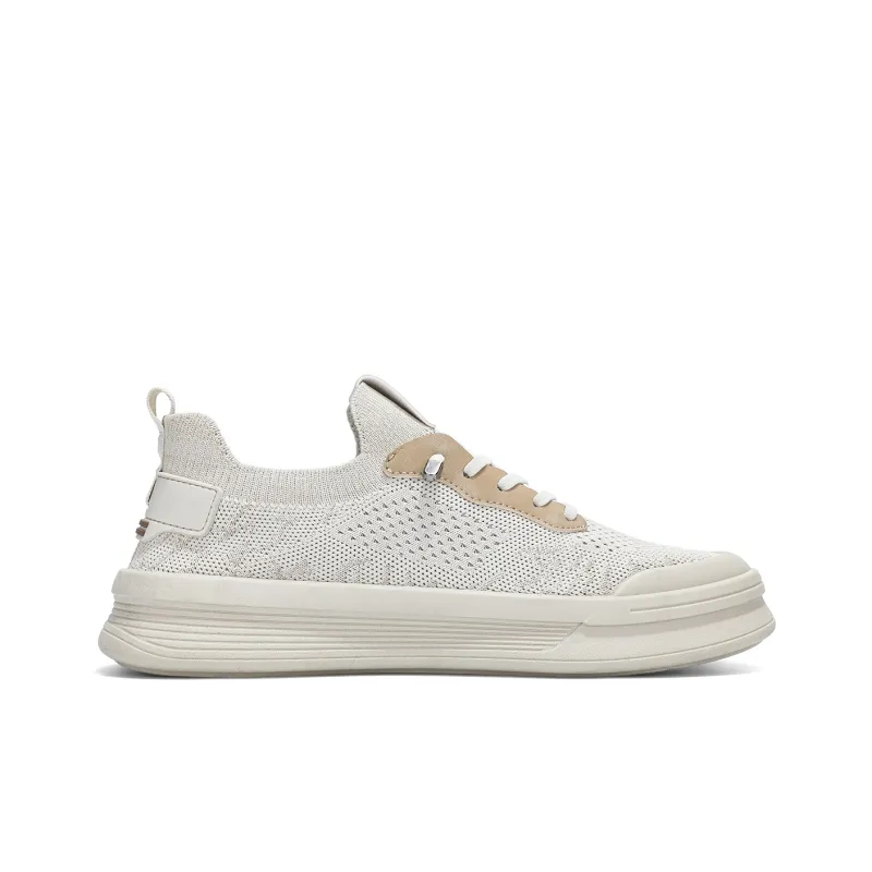 Binary Slip Resistant And Breathable Low Top Casual Shoes Men's Beige-1
