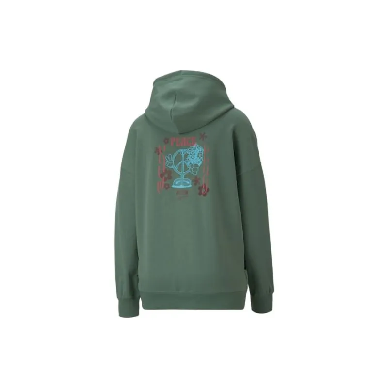 PUMA DOWNTOWN OVERSIZED Sweatshirts Women's Green-1