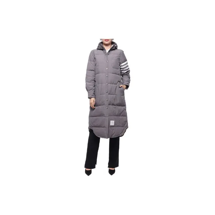 THOM BROWNE 4 Bar Striped Padded Long Coat-2