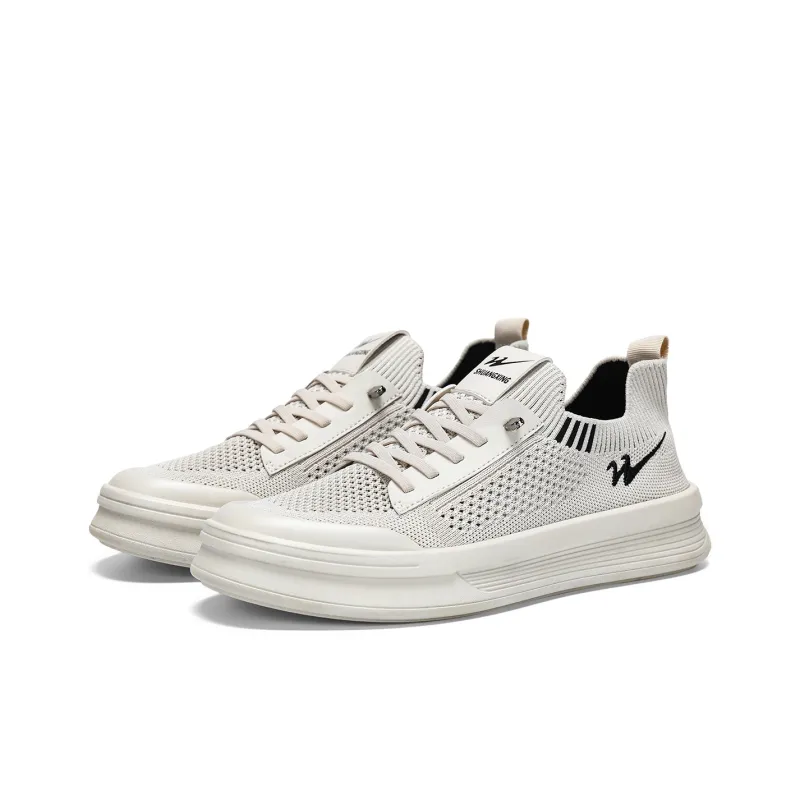Binary Non slip Lightweight Low Top Casual Shoes Men's Beige-3